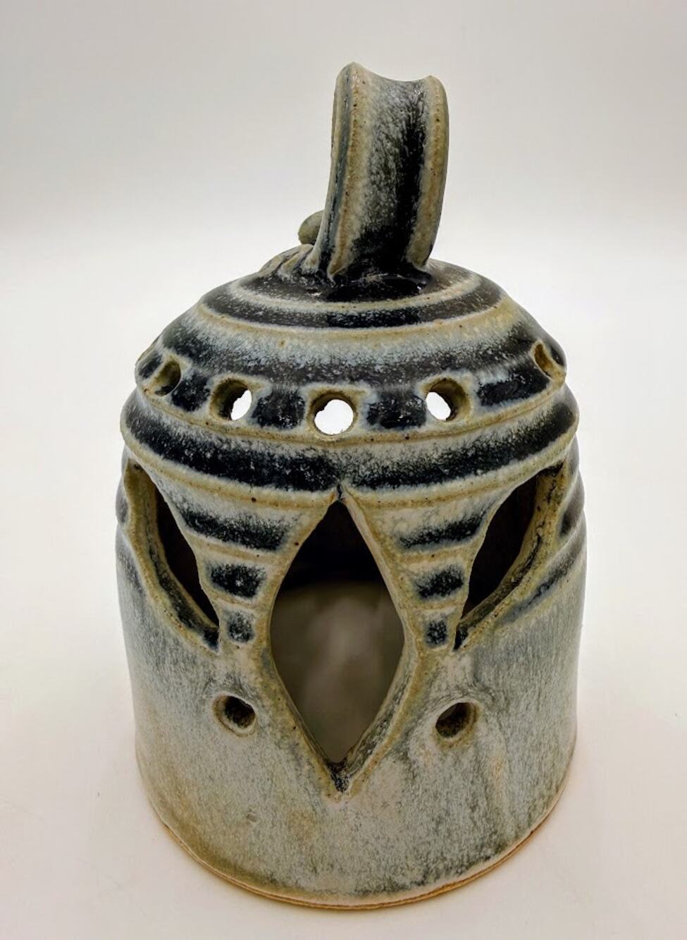 Handmade Studio Pottery Ceramic Tealight Candle Lantern – 5"